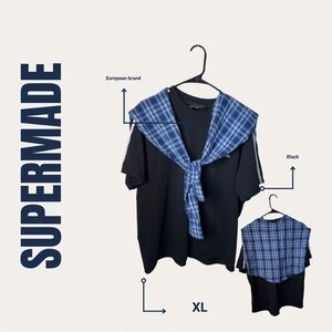 Black and Blue Short Sleeve Tee